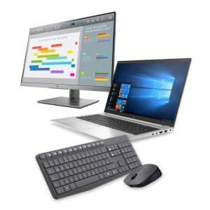 Laptop start paket - HP EliteBook 850 G7 15″/ Intel Core i7-10610U / 16GB DDR4 / 256GB SSD NVME / webcam / 1920×1080 / hr / A- + Monitor HP 24" + Tipkovnica i miš